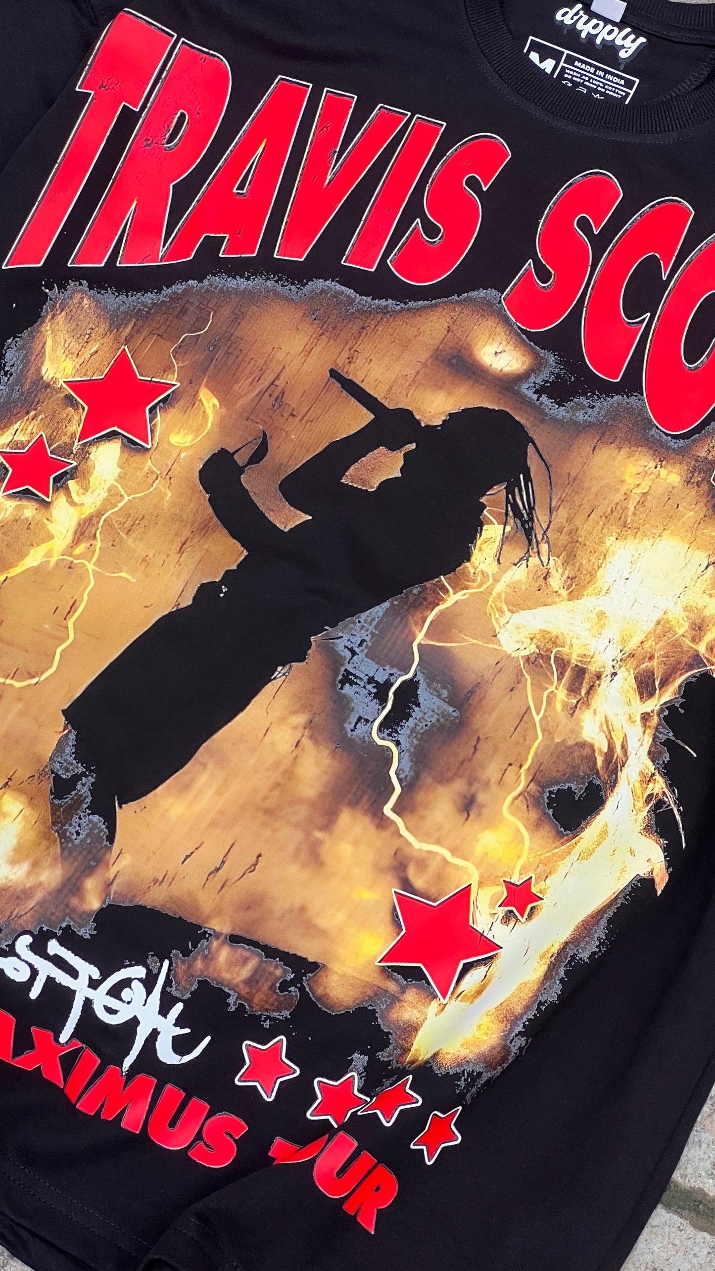 Oversized Travis Scott Tour T-shirt - Heavy 250 GSM Cotton