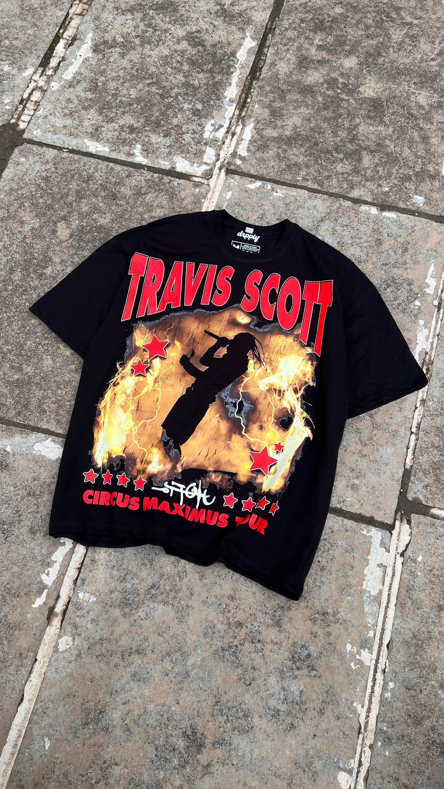 Oversized Travis Scott Tour T-shirt - Heavy 250 GSM Cotton