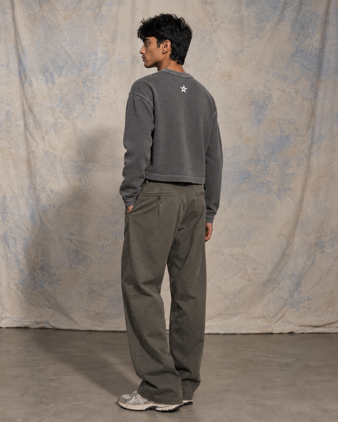 Basic Charcoal Grey Waffle Tee
