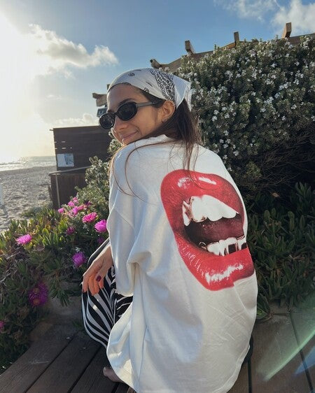 Women Oversized Just Read My Lips T-shirt - Heavy 250 GSM Cotton