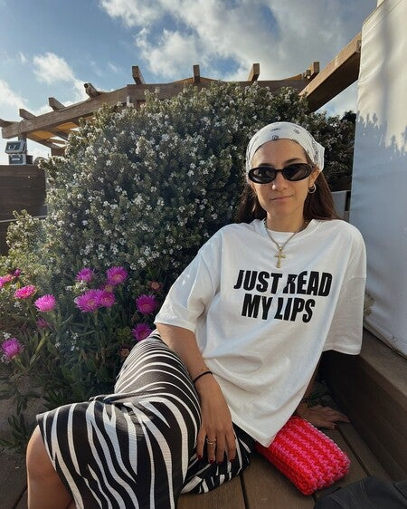 Women Oversized Just Read My Lips T-shirt - Heavy 250 GSM Cotton