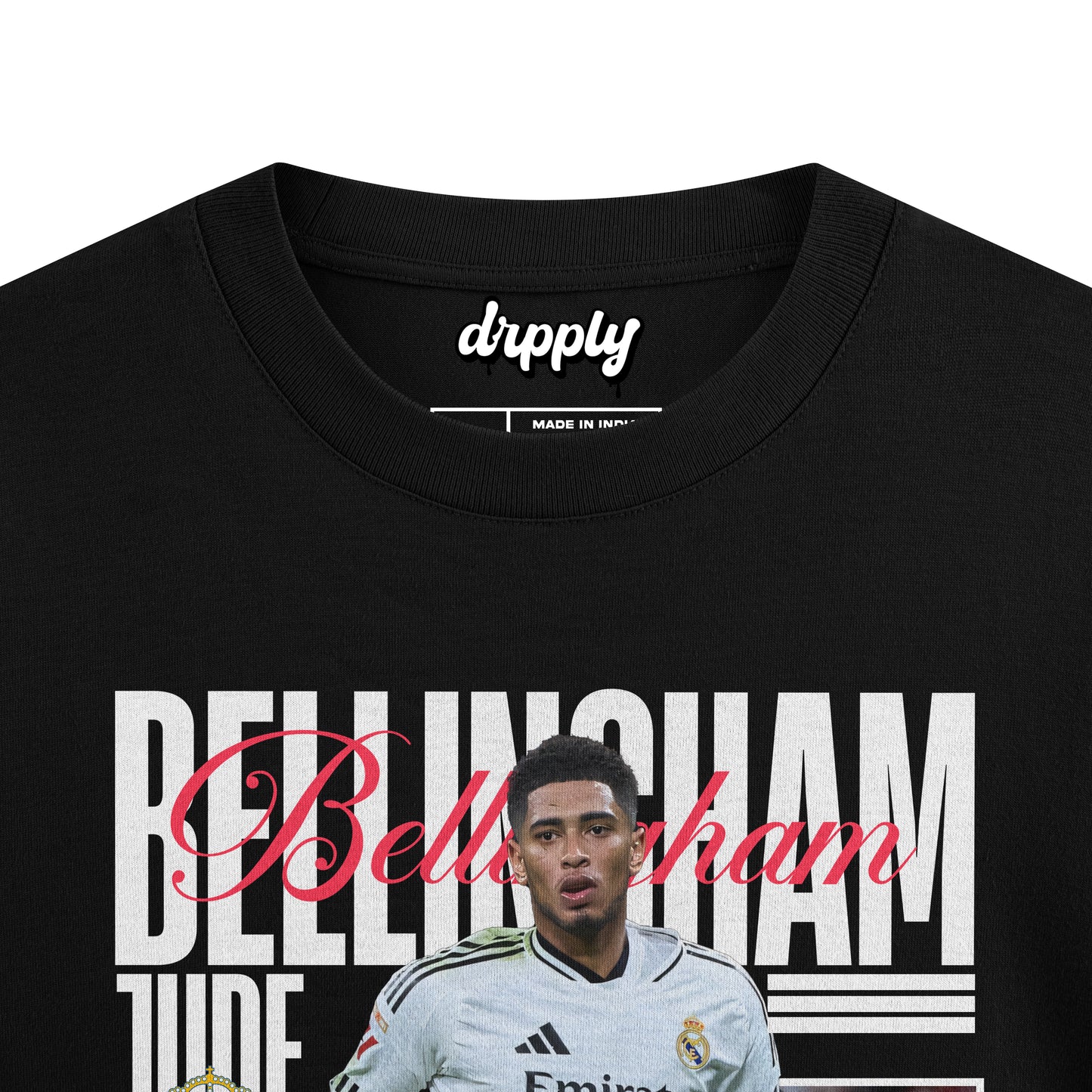 Oversized Black Jude Bellingham T-shirt - Heavy 250 GSM Cotton