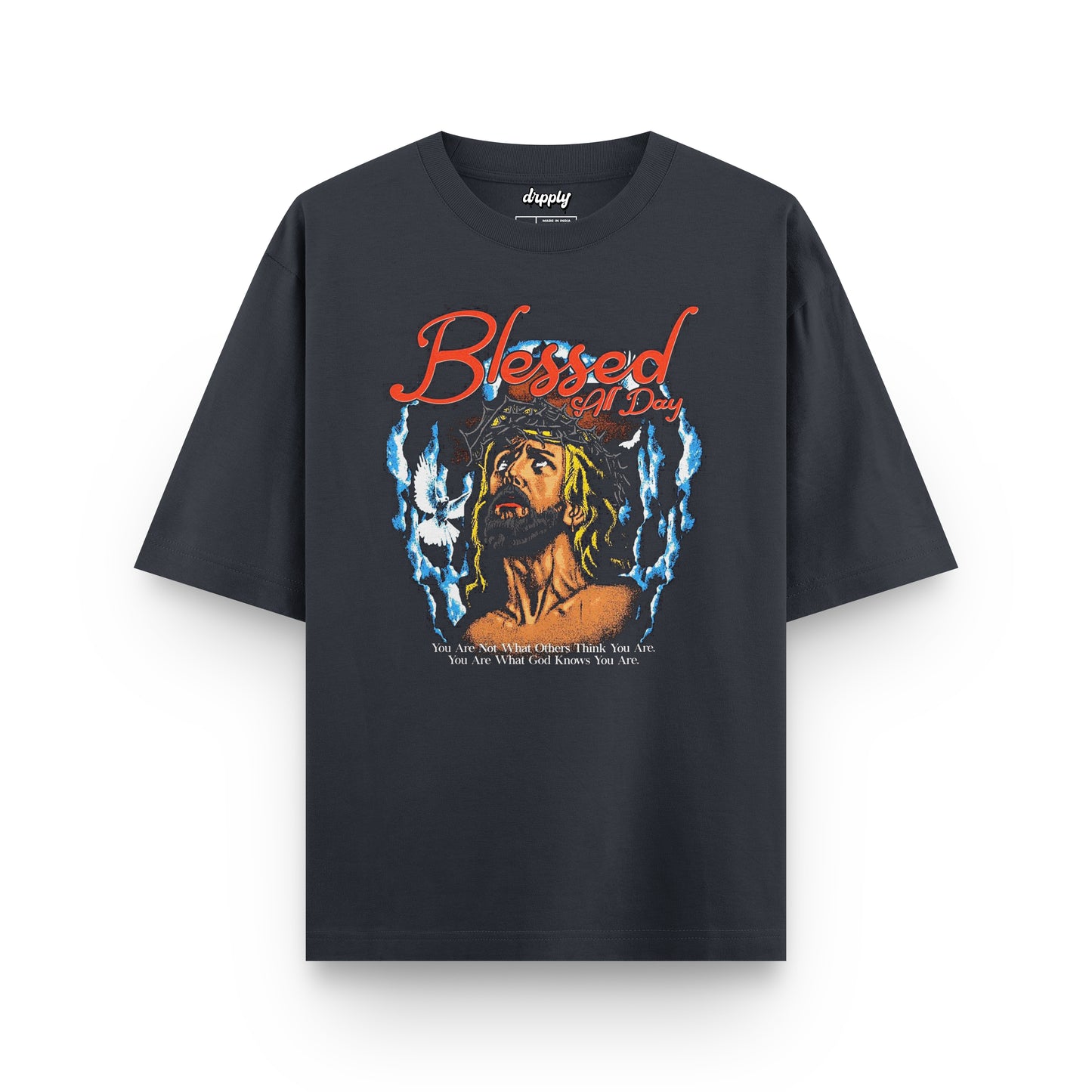 Oversized Blessed All Day T-shirt - Heavy 250 GSM Cotton