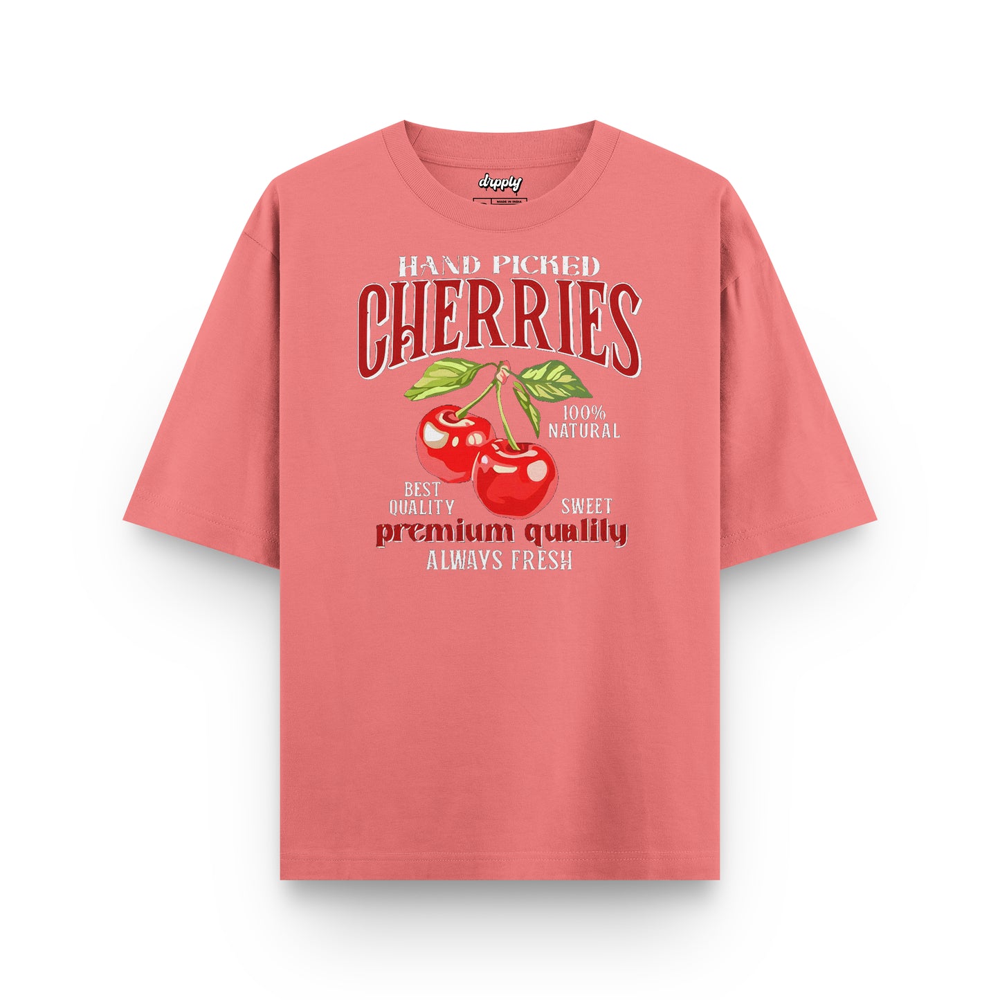 Oversized Cherries T-shirt - Heavy 250 GSM Cotton