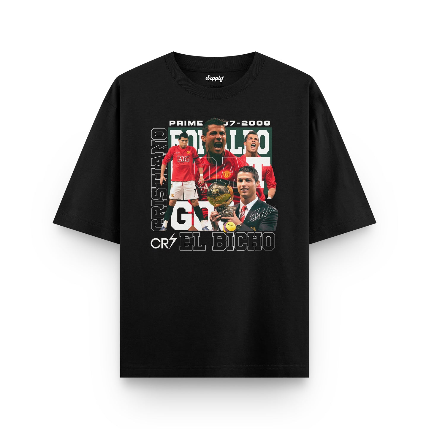 Oversized Black CR7 Prime Era T-shirt