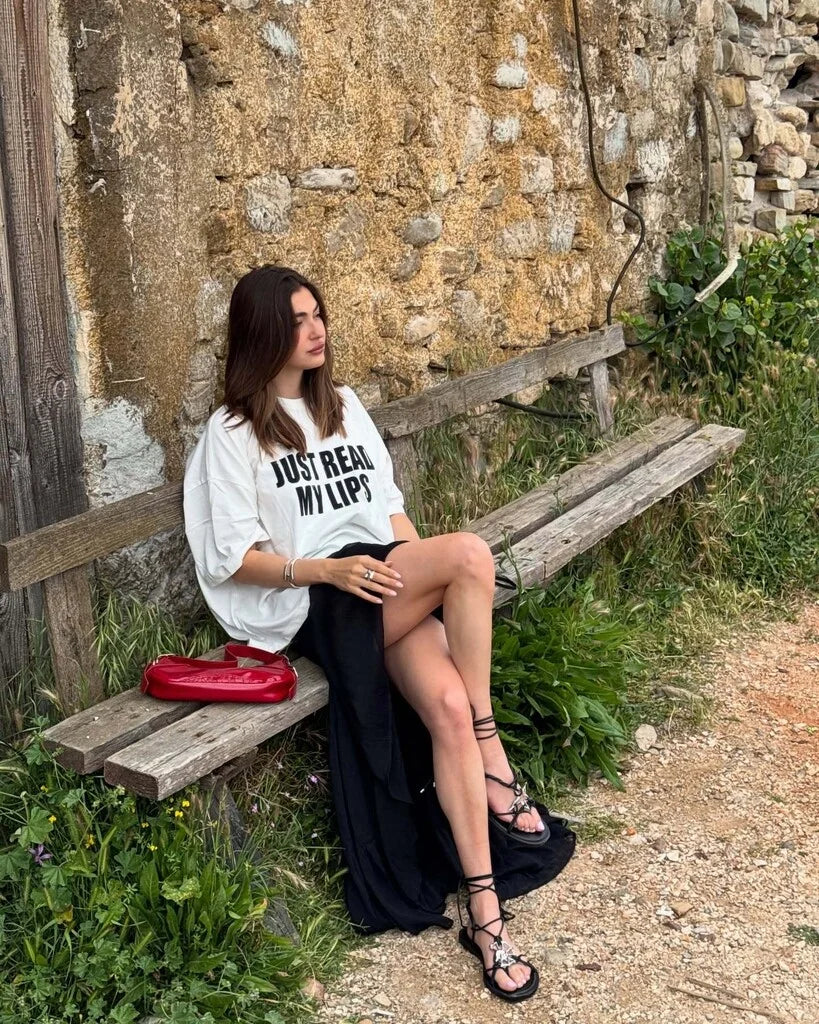 Women Oversized Just Read My Lips T-shirt - Heavy 250 GSM Cotton
