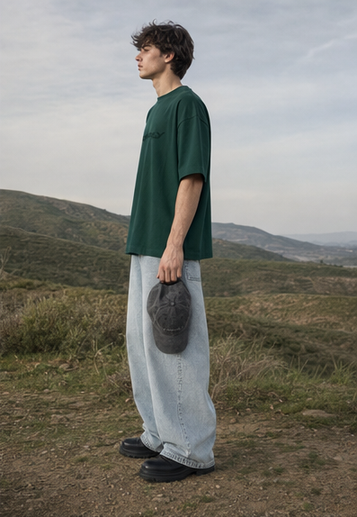 Basic Green Oversized T-shirt
