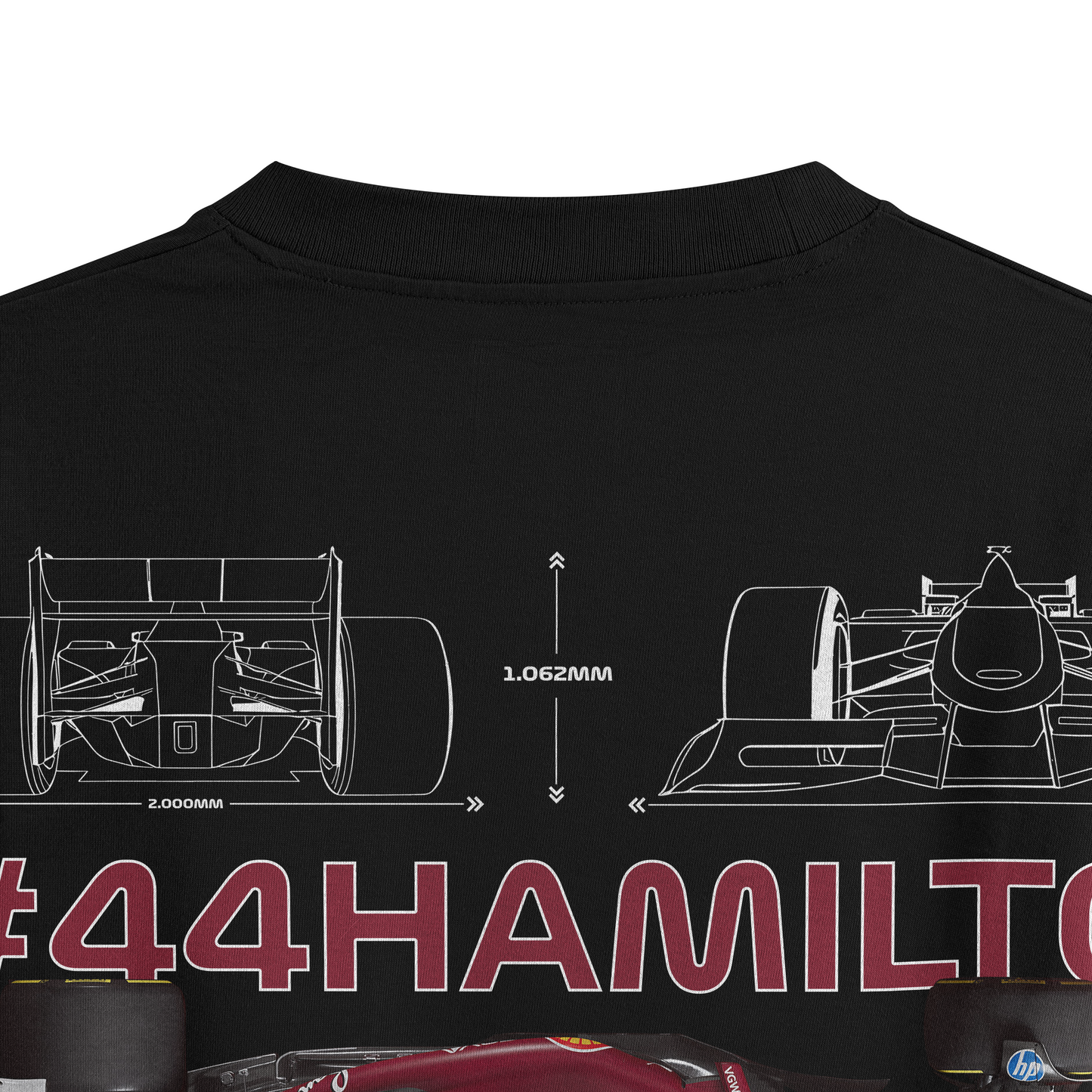 Oversized Black SF25 Hamilton T-shirt - Heavy 250 GSM Cotton