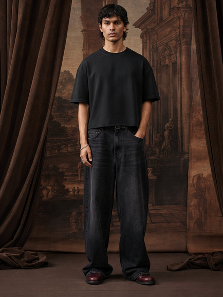 Iconic Cropped Black T-shirt