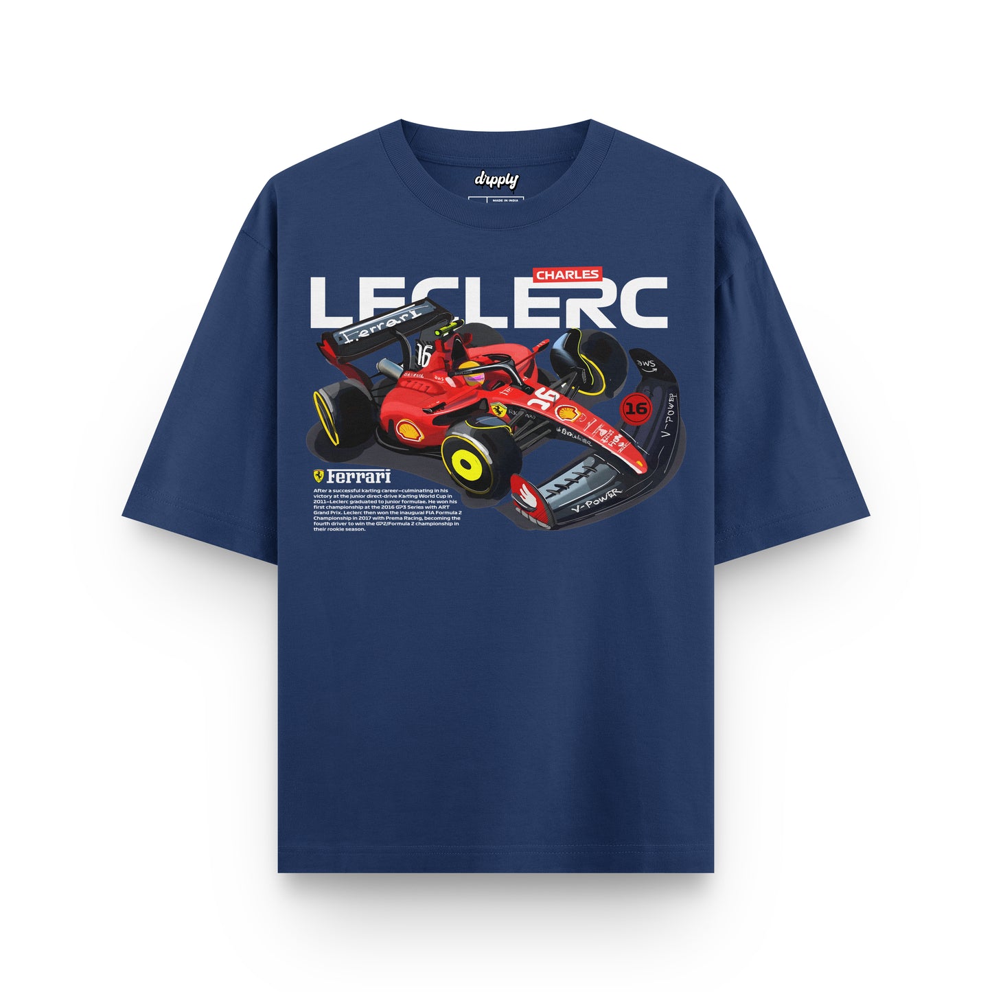 Oversized Navy Blue Charles Leclerc T-shirt