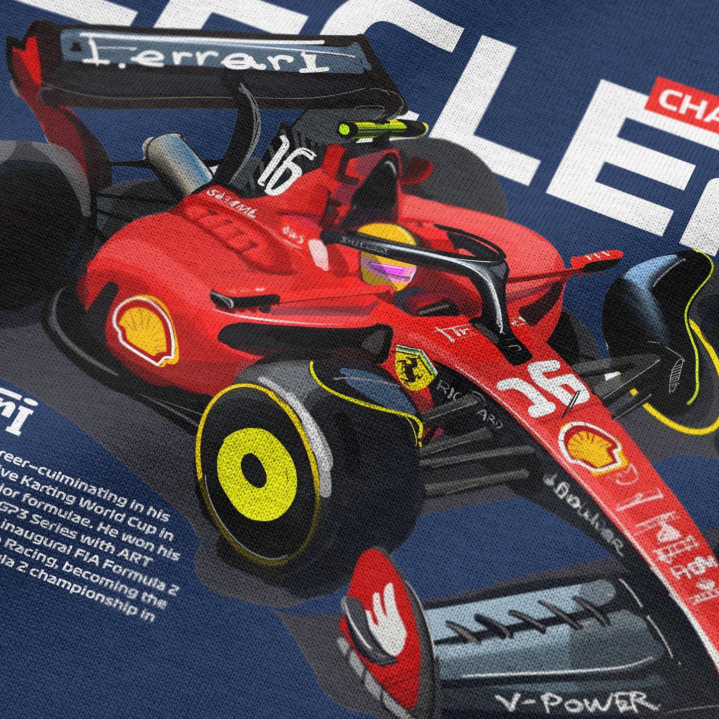 Oversized Navy Blue Charles Leclerc T-shirt