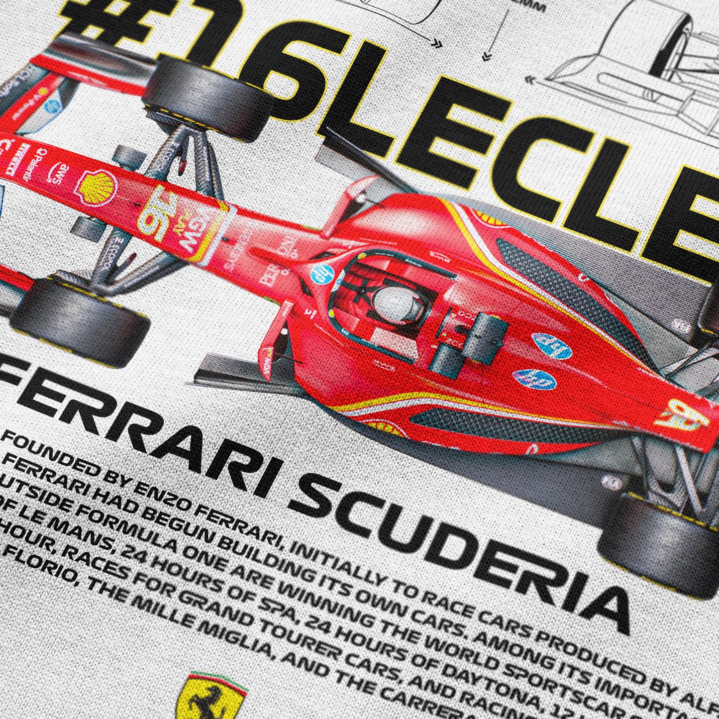 Oversized Ferrari Leclerc T-shirt - Heavy 250 GSM Cotton