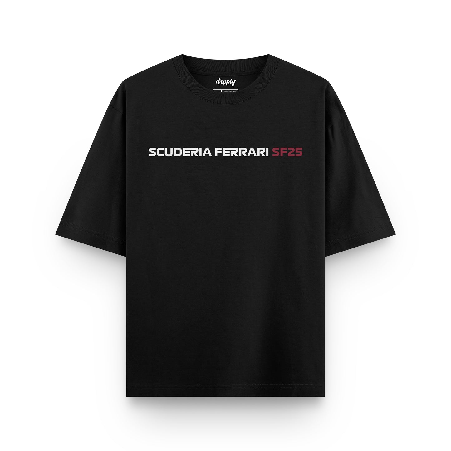 Oversized Black SF25 Charles Leclerc T-shirt - Heavy 250 GSM Cotton