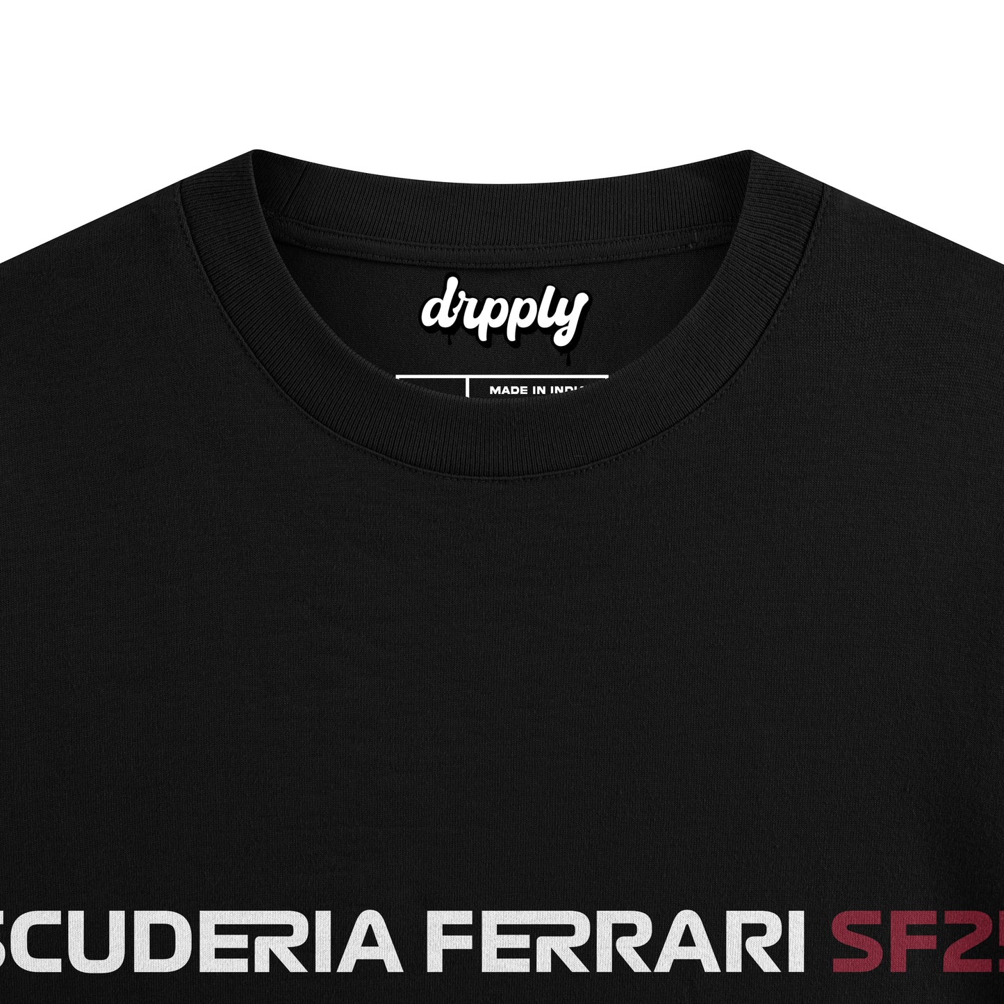 Oversized Black SF25 Charles Leclerc T-shirt - Heavy 250 GSM Cotton