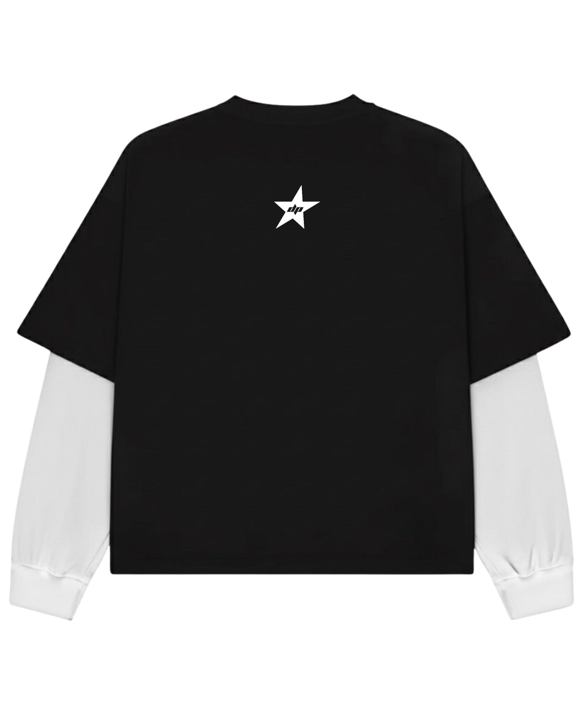 Black With White Sleeve Oversized Tee Back Design