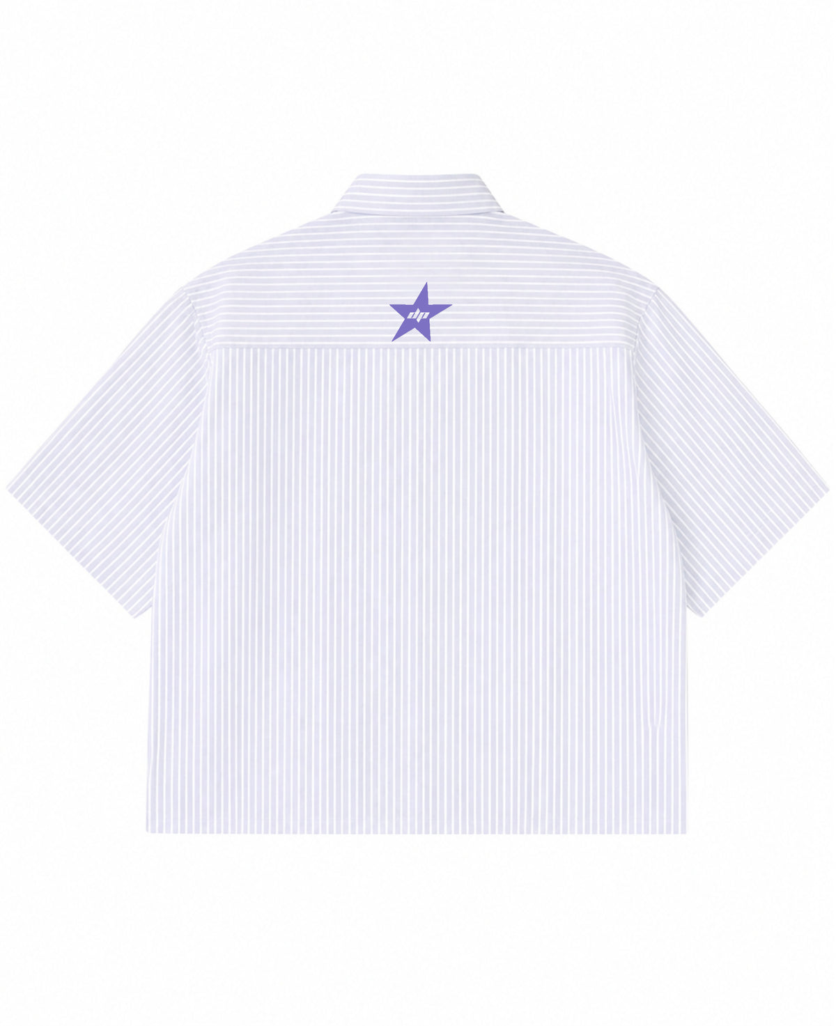 Blue Striped Oxford Boxy Shirt Back Design