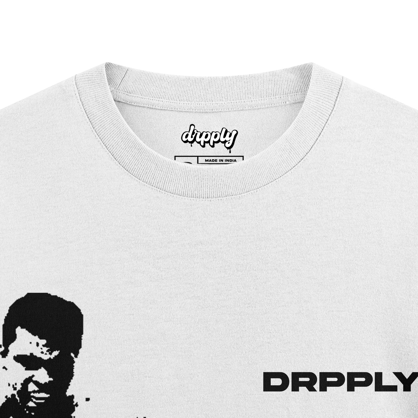 Oversized Muhammad Ali Drpply B/W T-shirt - Heavy 250 GSM Cotton