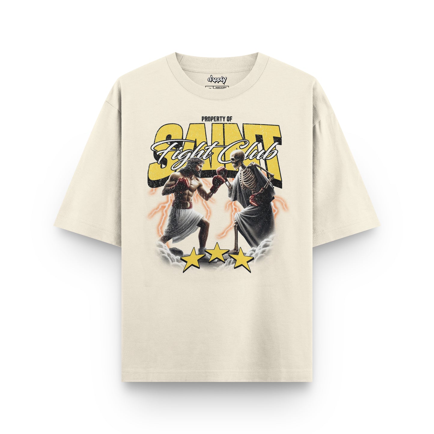Oversized Saints Fight Club T-shirt - Heavy 250 GSM Cotton