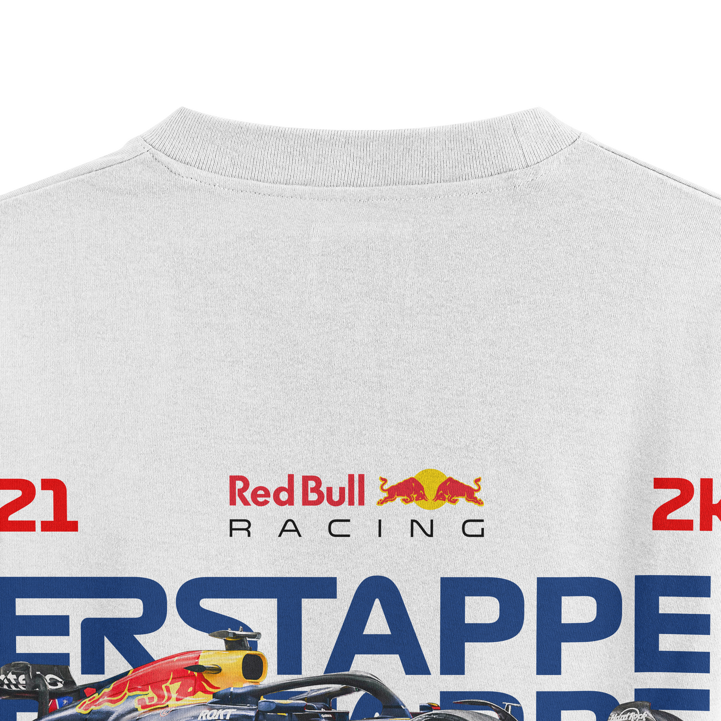 Oversized White Verstappen T-shirt - Heavy 250 GSM Cotton