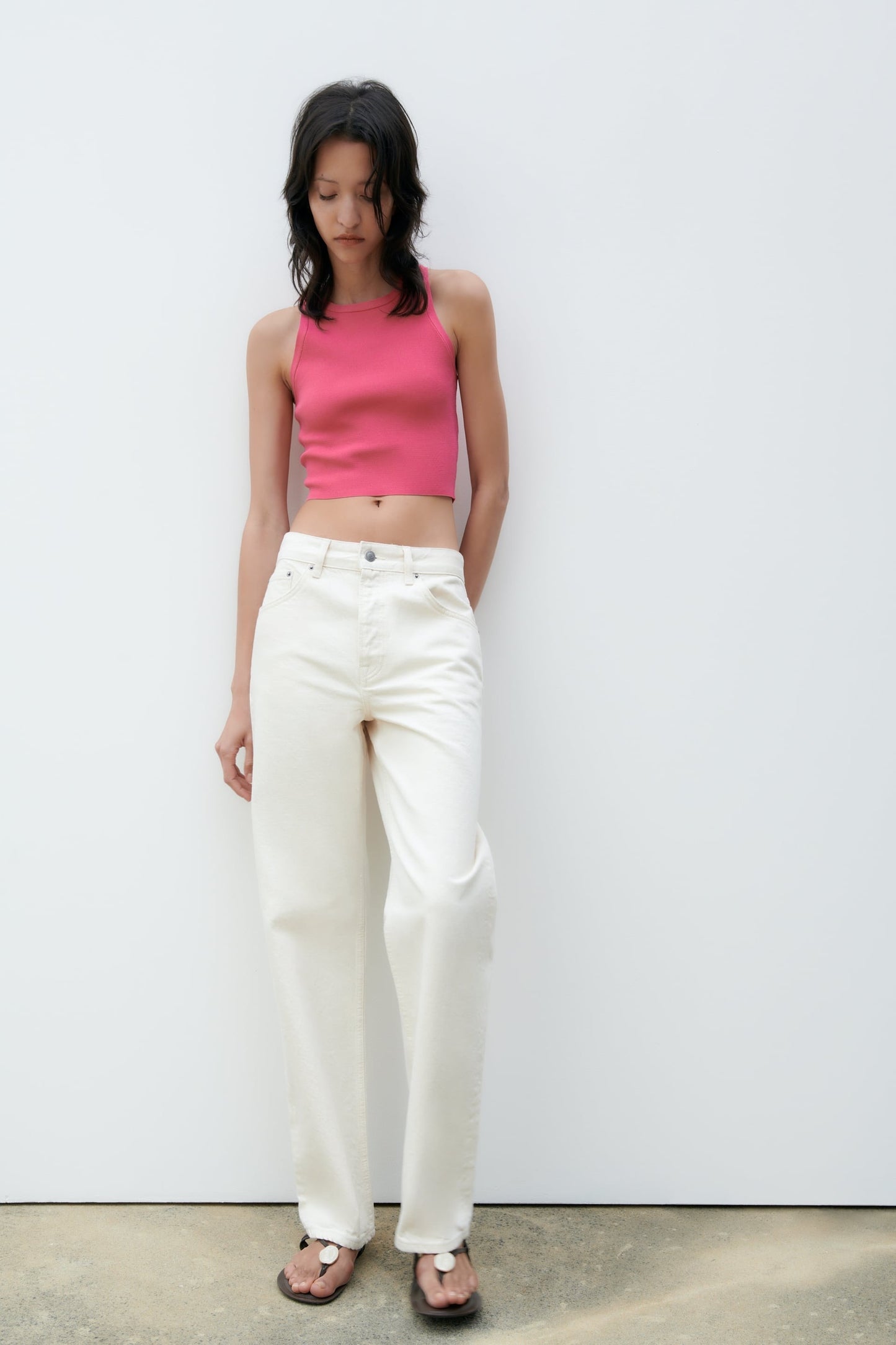 Women Pink Knit Crop Top