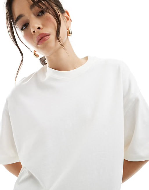 Women Oversized White T-shirt - Heavy 250 GSM Cotton