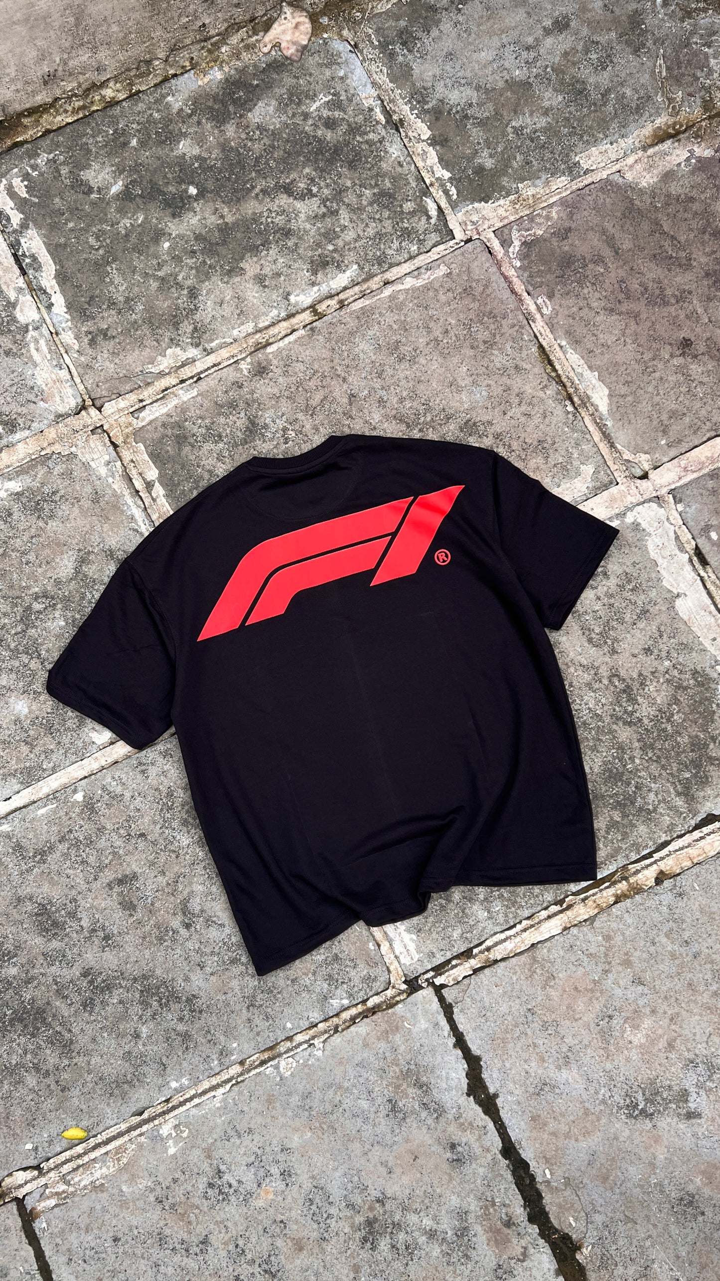 Oversized Black Formula 1 T-shirt - Heavy 250 GSM Cotton