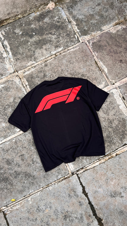 Oversized Black Formula 1 T-shirt - Heavy 250 GSM Cotton