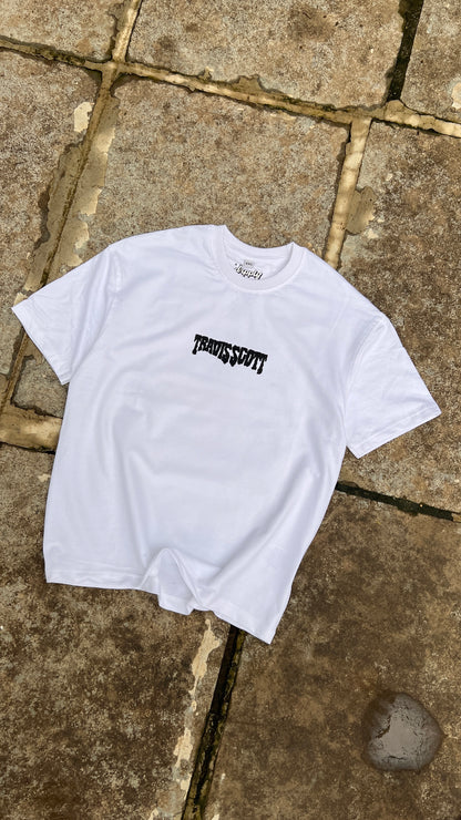Oversized Travis Scott Sicko Mode White T-shirt - Heavy 250 GSM Cotton