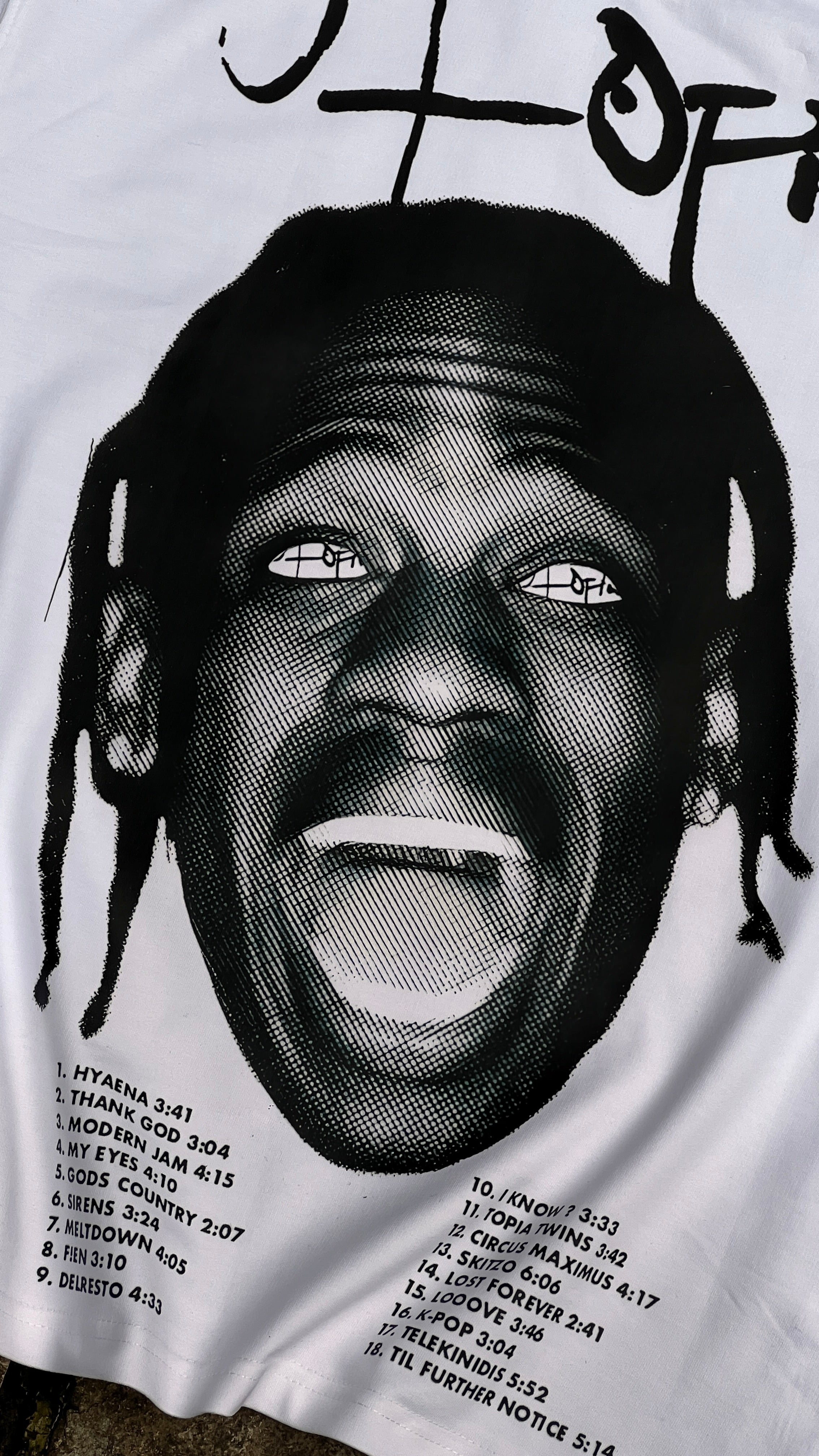 Oversized Travis Scott Utopia White T-shirt - Heavy 250 GSM Cotton