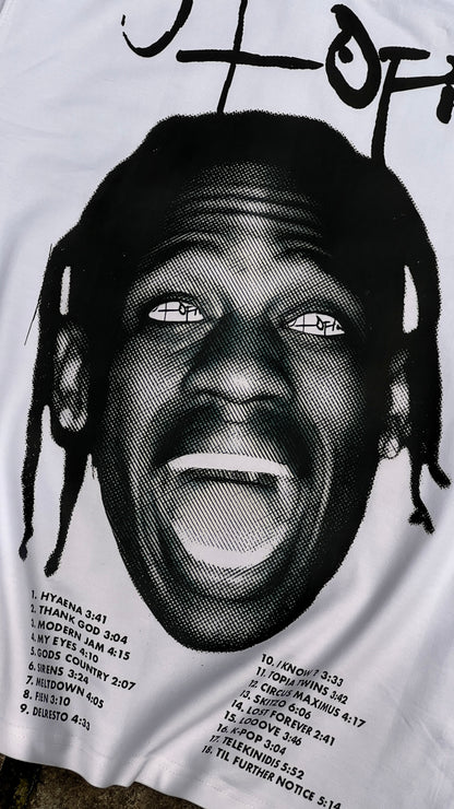 Oversized Travis Scott Utopia White T-shirt - Heavy 250 GSM Cotton