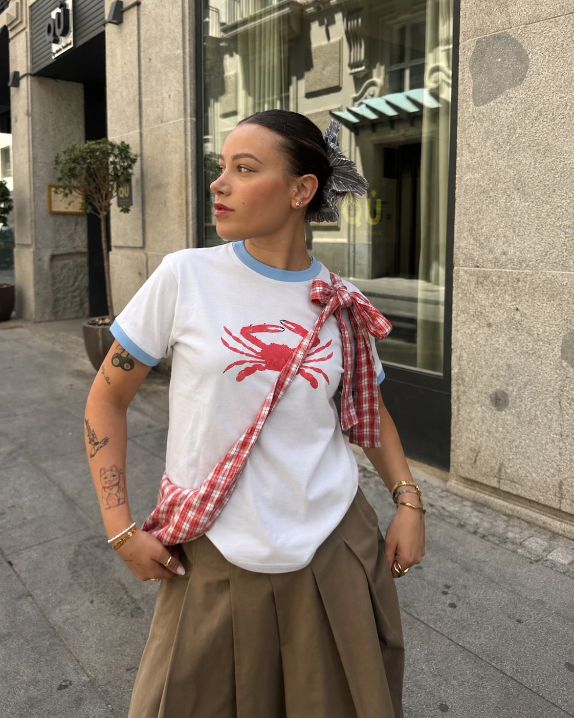 Women Coral Crab Ringer Tee
