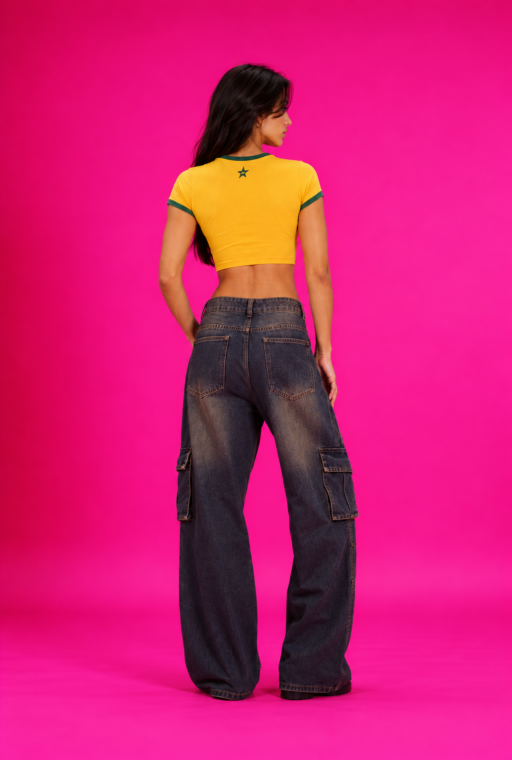 Yellow/Green Ringer Baby Tee
