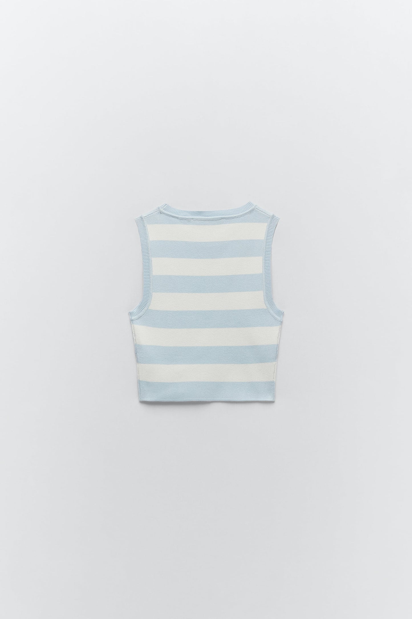 Women White / Blue Knit Crop Top