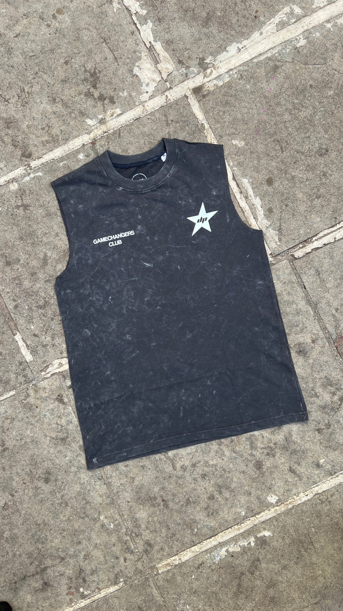 Oversized Acid Washed Game Changers Training Club Vest Tank - Heavy 240 GSM