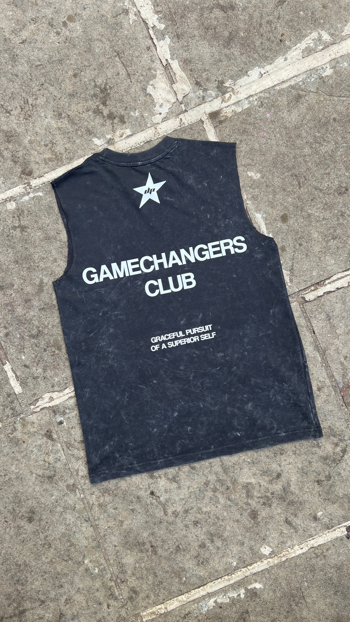 Oversized Acid Washed Game Changers Training Club Vest Tank - Heavy 240 GSM