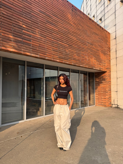 Black F1 Baby Tee - Cropped Fit