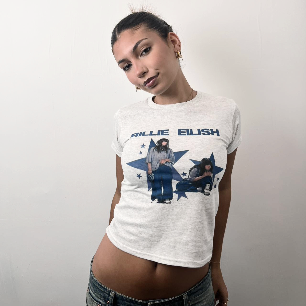 White Billie Eilesh Baby Tee - Classic Fit