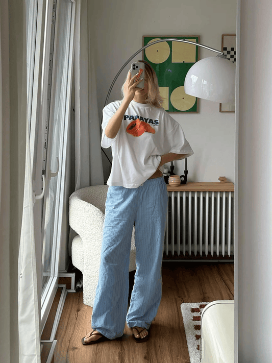 Oversized White Papayas T-shirt - Heavy 250 GSM Cotton