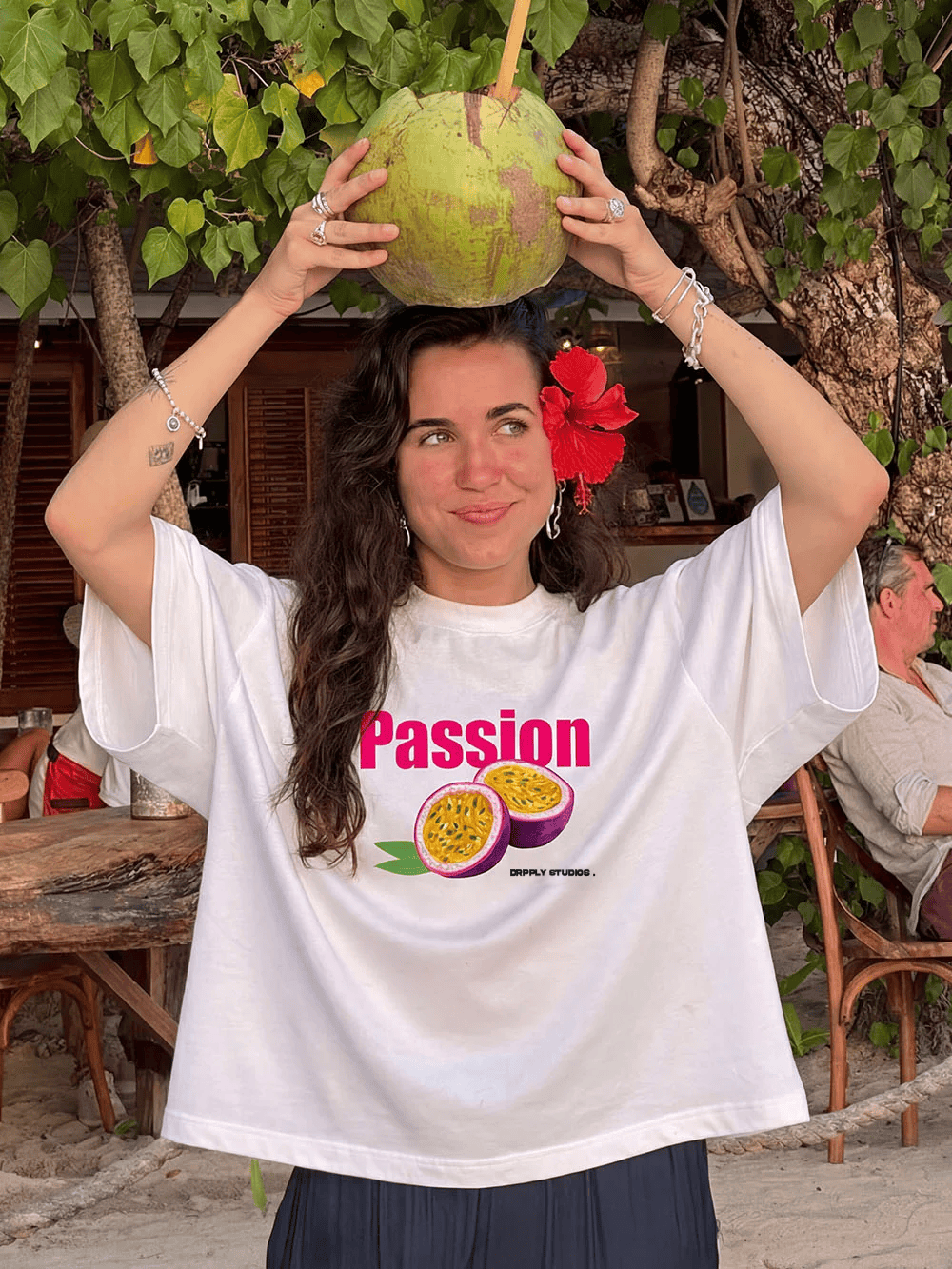 Oversized White Passion T-shirt - Heavy 250 GSM Cotton