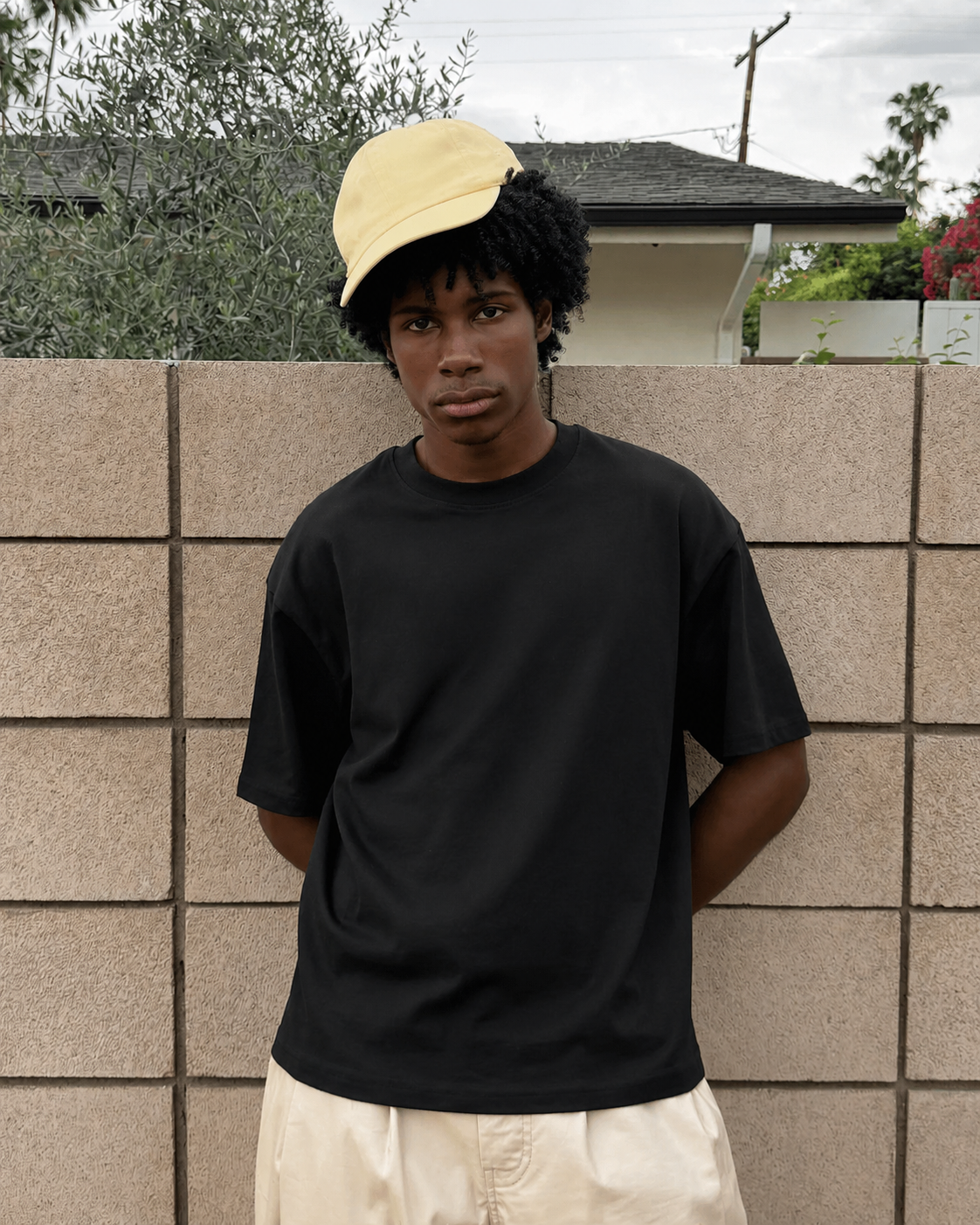 Men's Oversized Black T-shirt - Heavy 250 GSM Cotton