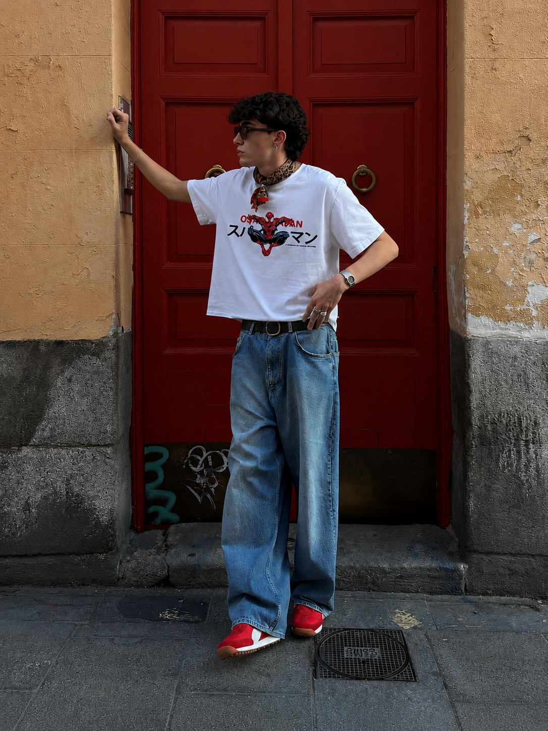 Oversized Spidey Goes to Japan T-shirt