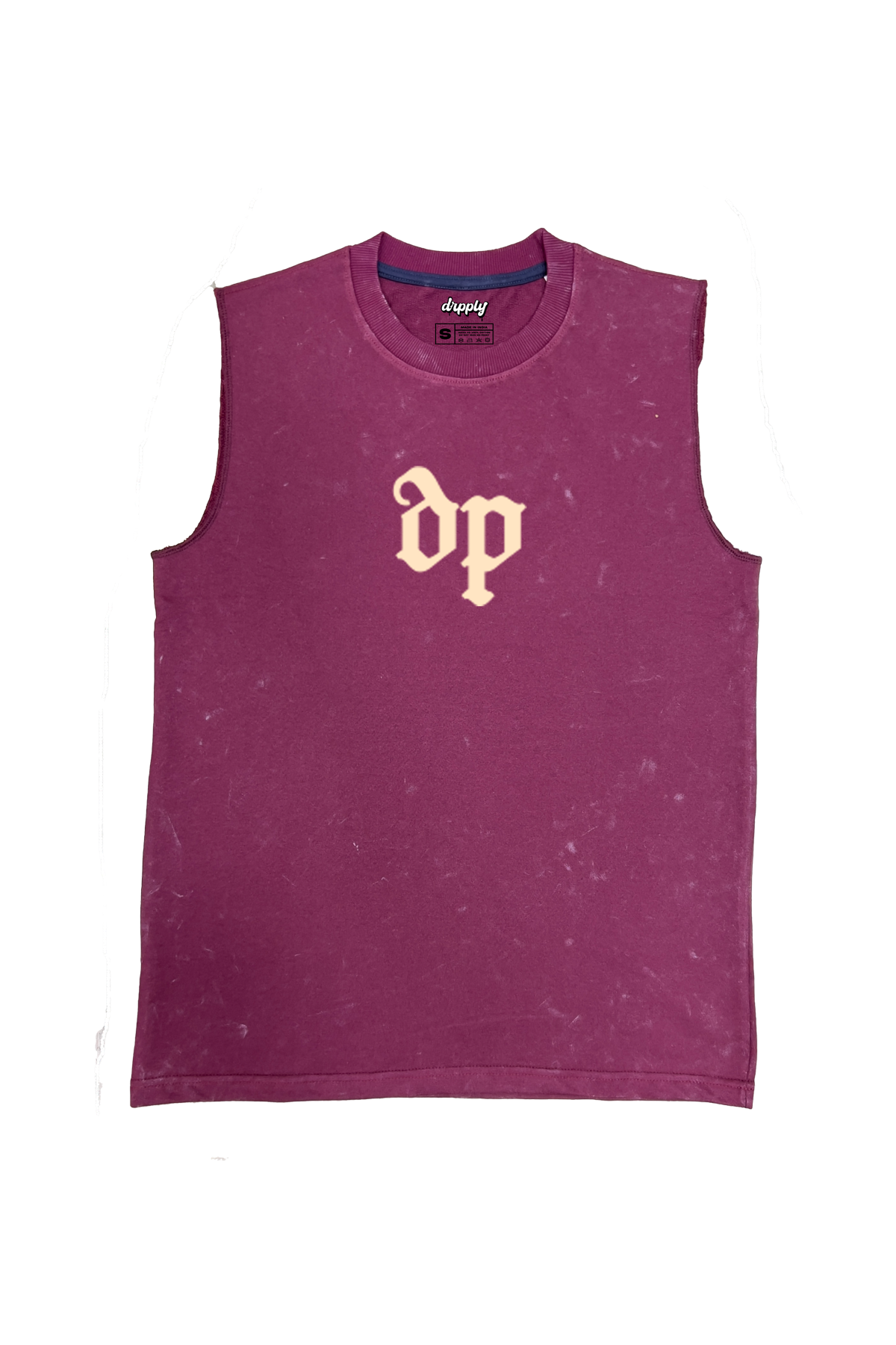 "RULER OF UNDERWORLD" ACID-WASH OVERSIZED VEST
