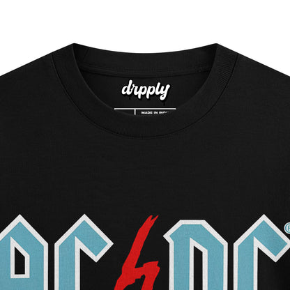 Oversized Black AC/DC T-shirt - Heavy 250 GSM Cotton