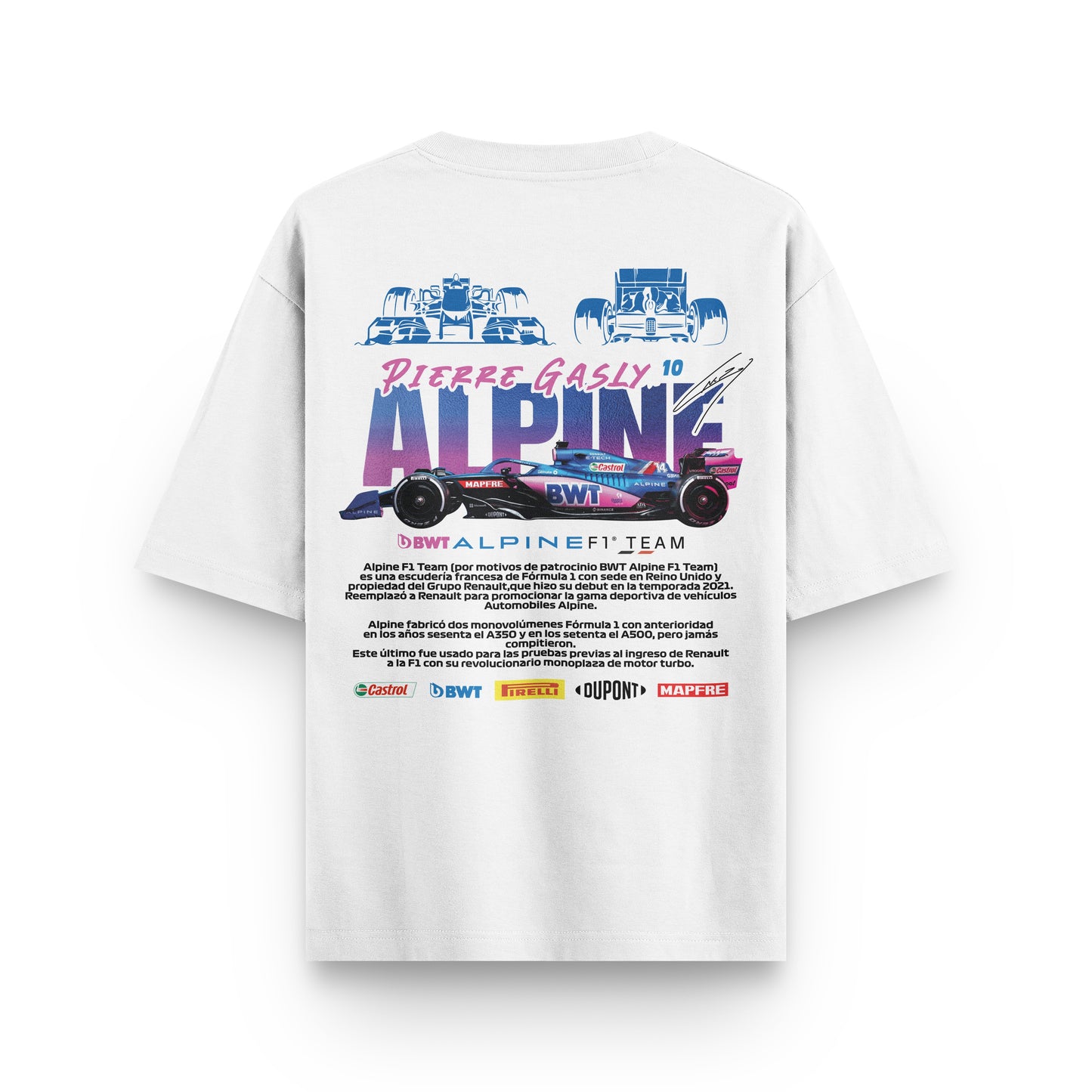 Oversized Alpine Formula 1 T-shirt - Heavy 250 GSM Cotton