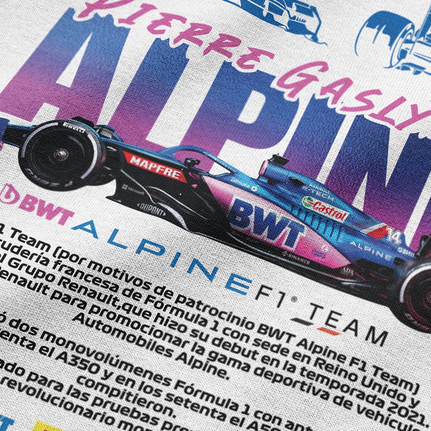Oversized Alpine Formula 1 T-shirt - Heavy 250 GSM Cotton