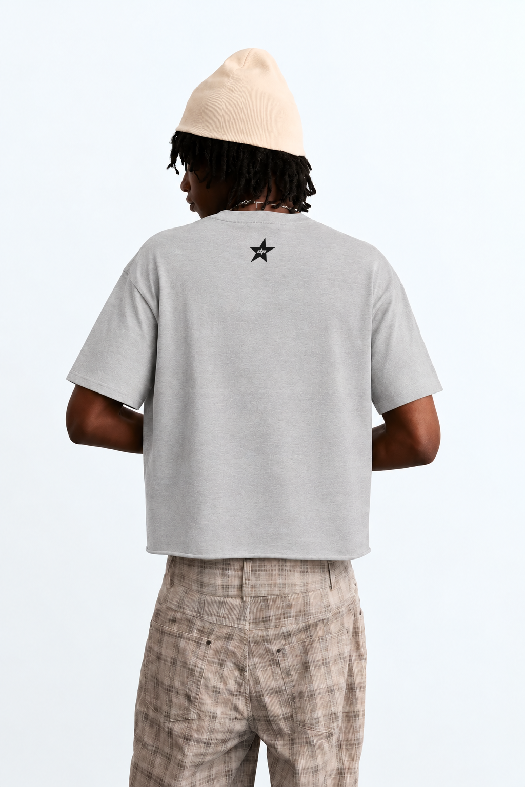 Perfectly Cropped Ash Grey T-shirt - Heavy 250 GSM Cotton