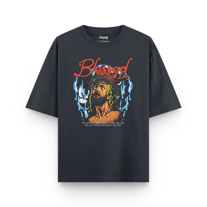 Oversized Blessed All Day T-shirt - Heavy 250 GSM Cotton