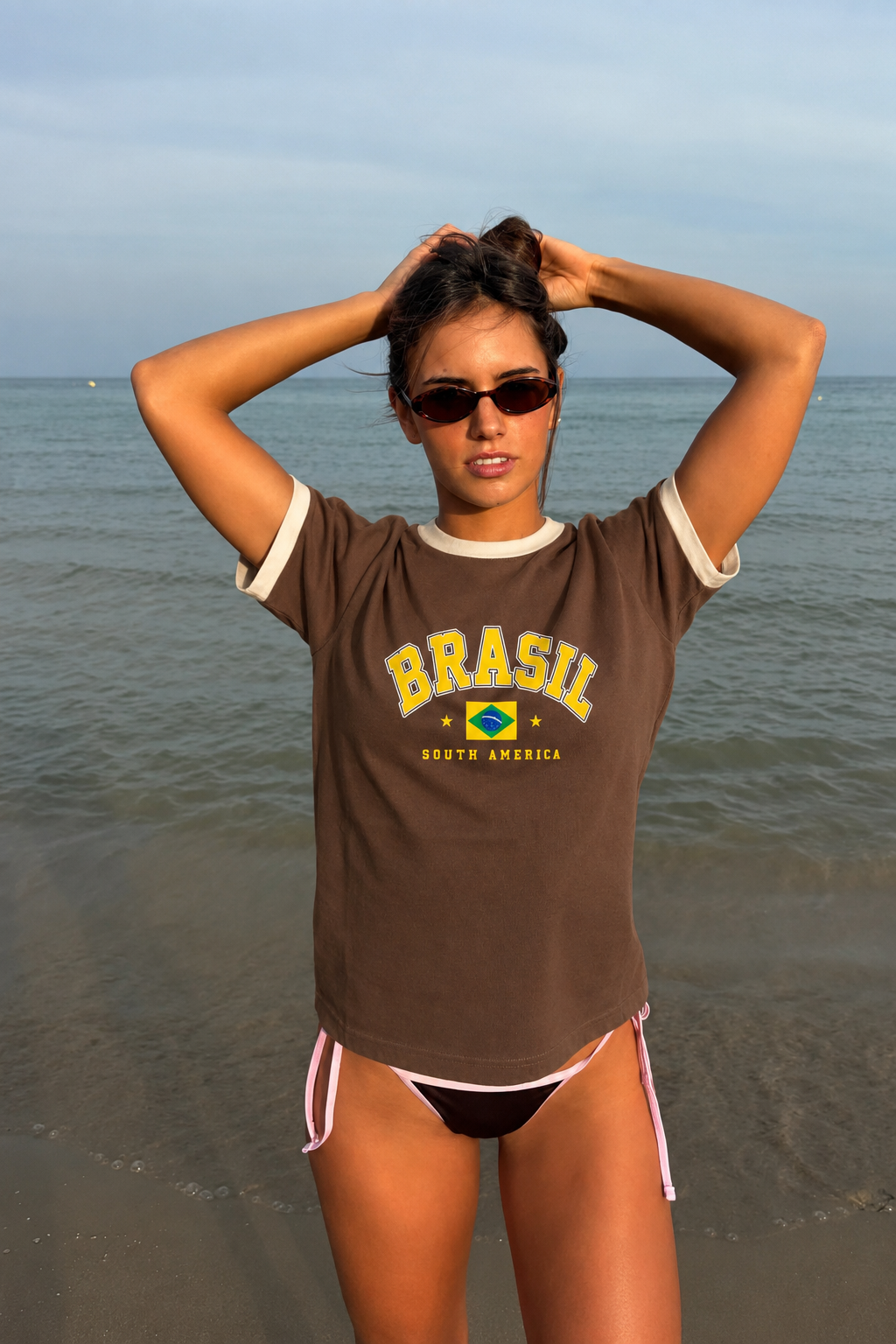Women Brazil Ringer Tee