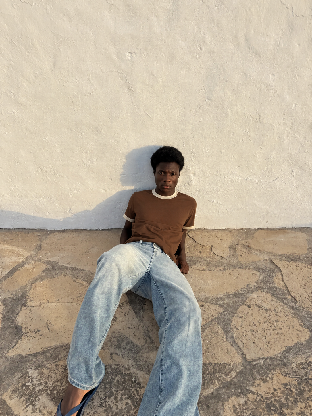 Brown/Beige Ringer Tee