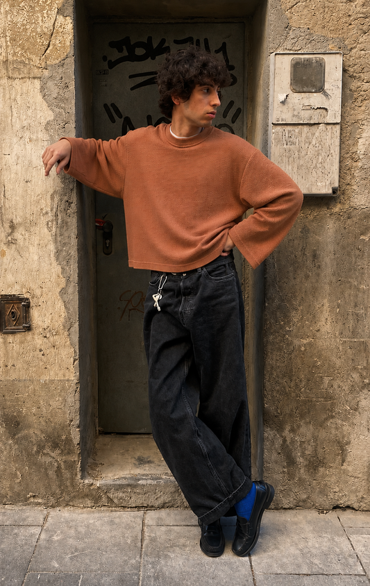 Clay Crew Boxy Fit Waffle Tee